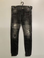 NUMBER NINE クラッシュスキニーブラックデニムパンツ 90s 00s - メルカリ