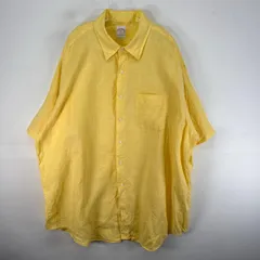 古着 ブルックスブラザーズ Brooks Brothers 半袖シャツ 346 胸ポケ 2XL  イエロー系 無地 メンズ