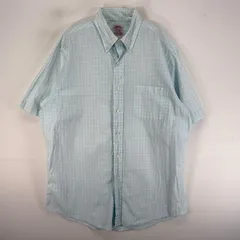 古着 ブルックスブラザーズ Brooks Brothers 半袖シャツ ボタンダウン M  ブルー系 チェック メンズ