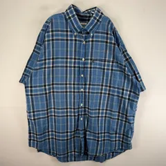 古着 ブルックスブラザーズ Brooks Brothers 半袖シャツ ボタンダウン XL  ネイビー系 チェック メンズ