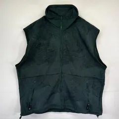 古着 90's/90年代 コロンビア Columbia USA製 ベスト フリース ナイロン切り替え アウトドア フルジップ 2XL  グリーン メンズ