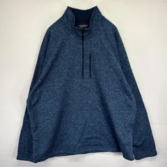 古着 エディー・バウアー Eddie Bauer ハーフジップフリースジャケット ニット トレーナー ワンポイントロゴ プルオーバー 2XL  ブルー系 メンズ