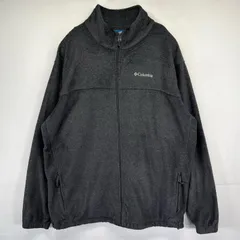 古着 コロンビア Columbia フルジップフリースジャケット ワンポイントロゴ アウトドア 大きいサイズ 2XL  ダークグレー系 メンズ