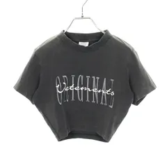 ヴェトモン VETEMENTS 半袖Tシャツ ロゴ刺繍 ヴィンテージ加工 クロップド WE64TR100B コットン Tシャツ レディース Used Aのサムネイル