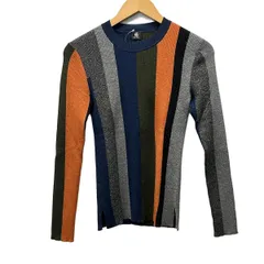 PaulSmith(ポールスミス) 長袖セーター サイズM レディース美品  - ネイビー×グレー×マルチ クルーネック/ストライプ/ラメ
