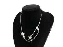 スワロフスキー　SWAROVSKI　クリスタル　スター　星　ドロップ　ネックレス　シルバーカラー　　送料無料