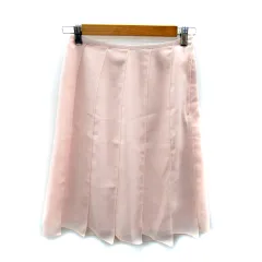 ジェイ&アール J&R フレアスカート ミモレ丈 無地 M 薄ピンク /SY17