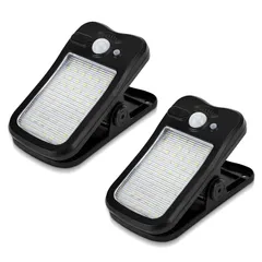【まもなく終了】屋外 センサーライト ソーラー 人感 クリップ式 IP44防水 60LED 3モード搭載 自動点灯/消灯 設置簡単 庭/玄関/フェンス/キャンプ/駐車場/災害時用 Type-C充電ケーブル 日本語説明書付き 2個セット