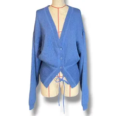 AMERI アメリ TURN OVER KNIT CARDIGAN ターンオーバーニットカーディガン 2way アルパカ ウール モヘヤ 01320120890 青 ブルー フリーサイズ レディース 冬 ゴーゴー古着久喜倉庫店 5 No.1589のサムネイル