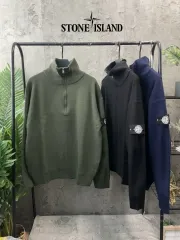 スタイル ハーフジップアップ ニット グリーン/ブラック/ネイビー