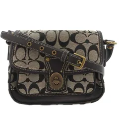 コーチ COACH ショルダーバッグ クロスボディ シグネチャー柄 キャンバス レザー 革 グレー 10566 /FF ■GY18