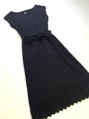 PROPORTION BODY DRESSING 121-0140553 定価11000円 裾レースタイトニット ワンピース size2/黒  ■◆レディース