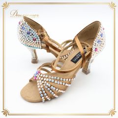 モニシャン社交ダンスシューズ 24cm ヒール7.5cm ラテンシューズ