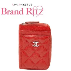 中古 シャネル ココマーク マトラッセ カードケース コインケース AP1650 レッド キャビアスキン レディース CHANEL 【送料無料】【三田店】