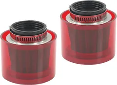 Alpha Depot エアクリーナー エアフィルタークリーナー 汎用 カバー付 防水 雨天対応 カスタム バイク 原付 スクーター 円筒 吸気 キャブ (レッド,  32mm ストレートタイプx 2個)