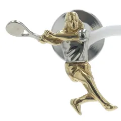 CHIMENTO キメント K18YGWG イエローホワイトゴールド 真鍮 ブローチ テニス 女性 スポーツ【新品仕上済】【zz】【中古】