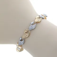 K18YG Pt850 イエローゴールド プラチナ ブレスレット コンビ バイカラー リバーシブル 艶消し 18cm 【新品仕上済】【zz】【中古】