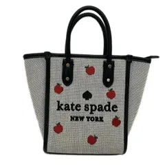 Kate spade(ケイトスペード) トートバッグ エラ ミニ トート K8136 アイボリー×黒×マルチ リンゴ/刺繍/ミニバッグ レザー