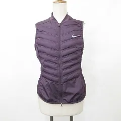 ナイキ NIKE 中綿ベスト ランニング スポーツウェア エアロロフト ジップアップ ロゴ 紫 パープル L