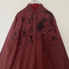 エスニック 長袖ワンピース 手刺繍 刺し子 ボルドー バングラディシュ製 クルタ