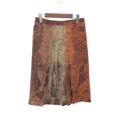 ETRO エトロ プリーツデザインスカート サイズ:42 ウール×シルク 総柄    ブラウン/オレンジ レディース / 243001005510のサムネイル