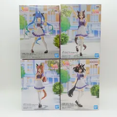 【未開封】ウマ娘 プリティーダービー フィギュア 4体セット まとめ売り バンプレスト バンダイナムコ スペシャルウィーク サイレンススズカ キタサンブラック ツインターボ 制服 トレセン学園 D-1-4
