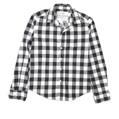 【値下げ】Frank&Eileen フランクアンドアイリーン スキッパーシャツ ギンガムチェック 長袖シャツ レディース XS コットン ブラック ホワイト 中古