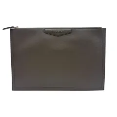 ジバンシィ アンティゴナ ゴートスキン エンベロープ クラッチバッグ グレイ ラージ