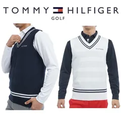 トミーヒルフィガーゴルフ メンズ シャドーストライプ クリケットニットベスト TOMMY HILFIGER GOLF THMA510 2025年春夏モデル