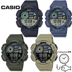 【釣り人の必需品 フィッシングタイム搭載】 CASIO カシオ スタンダードデジタル WS-1500H 10気圧防水 ムーンデータ 月齢 アラーム タイマー ストップウォッチ バックライト メンズ 腕時計 男性用 魚釣り 時合 じあい まずめ マズメ 間詰めのサムネイル