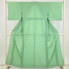 たんす屋 TANSU-YA 着物 リユース着物 夏色無地 薄緑 セミフォーマル 無地 絽 夏 絹 未洗い 【身丈】155.5cm【裄丈】65cm MS8089