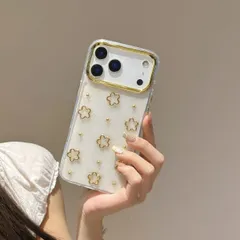 ゴールド小花柄 グリッター鏡面 スマホケース 可愛いiPhoneケース MagSafe対応 耐衝撃  ケースティファイ クリア ソフトケース iPhone17/16pro/iPhone16Pro Max/iphone15/14/13/12 多機種対応