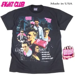 420 FIGHT CLUB Tシャツ ファイトクラブ 半袖 1999 アメリカ ブラットピット エドワードノートン Fight Club 名作 映画T USA製 BRAD PITT ムービーT ブラック Lサイズ 映画 メンズ レディース レア 稀少 バンT