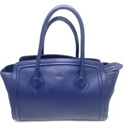 ✨美品✨FURLA フルラ カレッジ レザートートバッグ ネイビー 自立