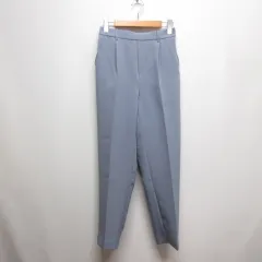 シューラルー SHOO・LA・RUE 美品 ストレッチ テーパード パンツ S ブルー バックゴム