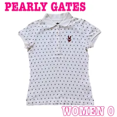 PEARLY GATES パーリーゲイツ 半袖 ロゴ刺繍 ラビットドット柄 コットン ポロシャツ 0