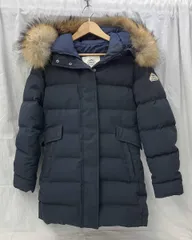 PYRENEX ピレネックスGRENOBLE グルノーブル ダウンコート HWK037 JP38 ネイビー チュニジア制 ファー取り外可 フィンラクーン 
