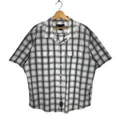 Calvin Klein Jeans Jeans カルバンクラインジーンズ チェック柄 半袖 シャツ ボタンダウン オーバーサイズ ビッグサイズ インドネシア製 XXLサイズ ホワイト ブラック