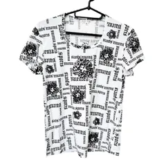 【一点物】VALENZA SPORTS バレンザスポーツ レディース トップス 柄 ブラックホワイト 38サイズ ポリエステル100％ J2のサムネイル