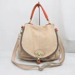 レイビームス Ray Beams Beaure ヴュレ 2WAYショルダー ハンド バッグ レザー ベージュ フラップ 裏地付き