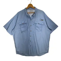 Columbia PFG フィシングシャツ アウトドア フィールド 半袖シャツ ボタンダウン オーバーサイズ ビッグシルエット Vietnam製 スカイブルー