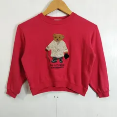 90s Burberrys バーバリーズ スウェット トレーナー The City Bear クマ コットン 古着 VINTAGE レッド系 キッズ 120cm D84のサムネイル
