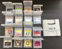 【中古・現状品】任天堂　Nintendo　ゲームボーイ　ソフト16本とスーパーゲームボーイ付き　K-522