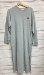 THE NORTH FACE ザ ノースフェイス 長袖綿ニットワンピース レディースサイズ L NTW32342 グレー系 両サイドスリット