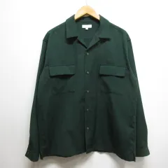 B&Y ユナイテッドアローズ BEAUTY&YOUTH ビューティー&ユース オープンカラー 長袖 シャツ M 緑 グリーン ウール混