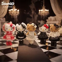 【新品・未使用】HELLO KITTY　ハローキティ　スタイルアップマスコット　ドットドレス　ポンチョ　ツイード　サンリオ　日焼けキティ　キティちゃん　キーホルダー　ストラップ　カラビナ付き　ぬいぐるみ　可愛い