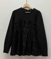 Adam et Rope アダム エ ロペ GAM-04130-A 長袖シャツ・ブラウス ジャガードビスチェコンビ プルオーバー サイズF ブラック 中国製