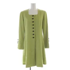 エムズグレイシー M'S GRACY ワンピース ひざ丈 ノーカラー スクエアネック 長袖 9 ライトグリーン 6-R-21593 /RO