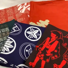 大判風呂敷　5枚まとめて　85〜90㎝ほど　和装小物　綿・ナイロン・レーヨン　W164