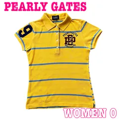 PEARLY GATES パーリーゲイツ 半袖 ロゴ刺繍 ボーダー柄 コットン ポロシャツ 0